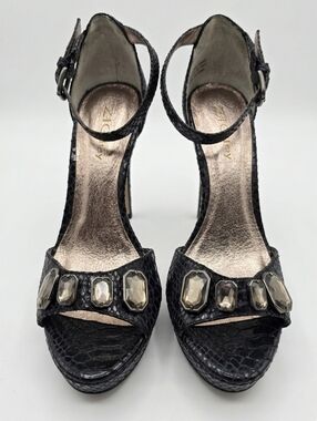 Sexy Snakeskin Embossed Genuine Leather High Heel Platform Size 7.5